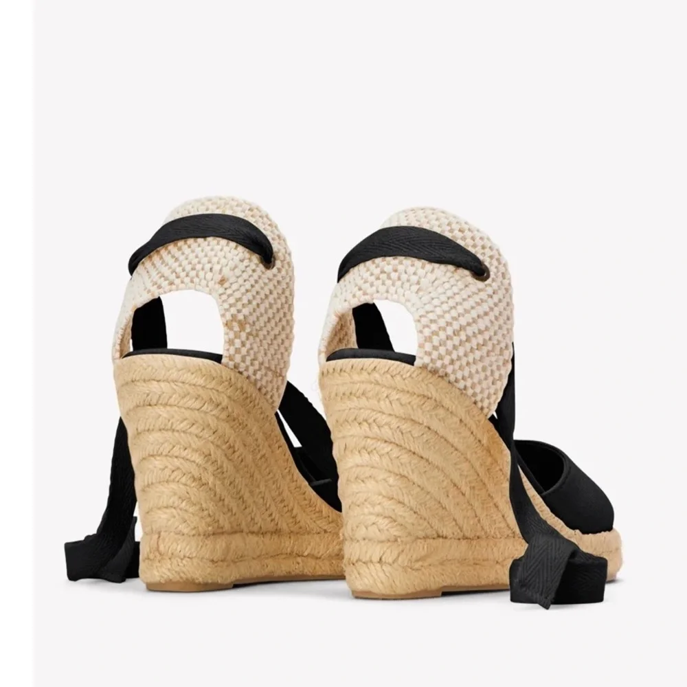 Soludos Blue and Cream
Espadrille Wedges with Ankle Strap - Picture 3 of 9